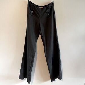 Kenar • 100% Linen Black Wide Leg Pants • SZ 6